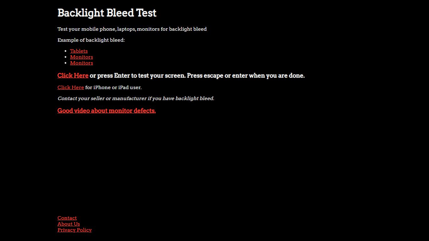 Backlight Bleed Test